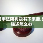 判决生效10天内不还钱的咋办民事法院判决书下来后没钱还怎么办